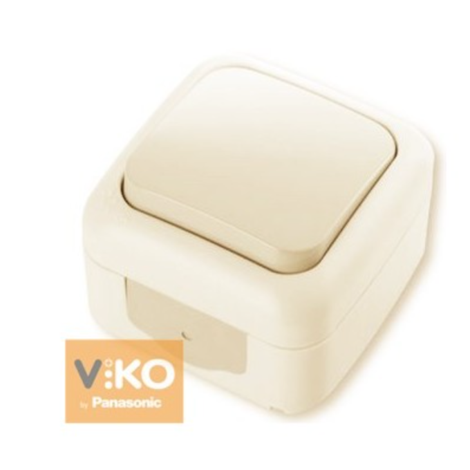 Выключатель 1-клавишный Palmiye Viko крем IP54