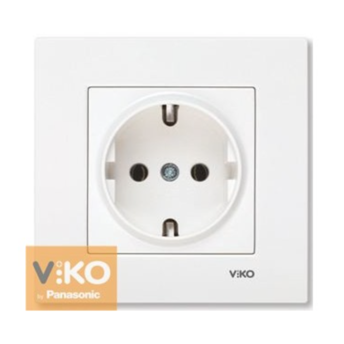 Розетка 1-мест. с заземлением, Karre Viko